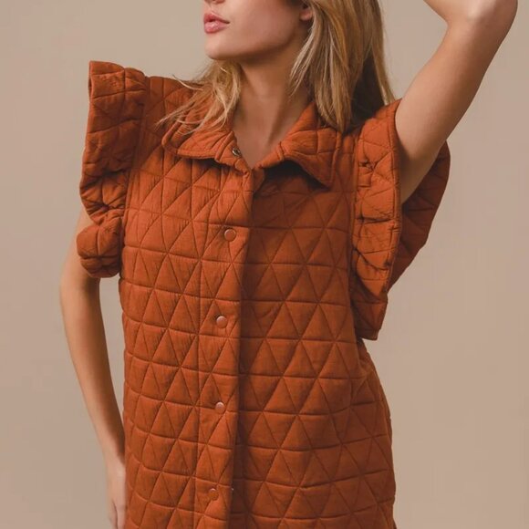 ✨NWT BiBi Quilting Knit Ruffle Sleeve Vest‎ - Picture 6 of 11